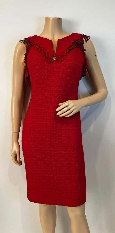 Mid-length dress Chanel Red size 36 FR in Cotton - 33022324