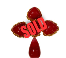 Load image into Gallery viewer, 1989 collection 28 Chanel vintage Large matte Red brick Cross gripoix poured glass pin brooch