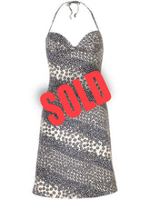 Load image into Gallery viewer, NWT Vintage Stretchy Chanel halter top swimwear 03P, 2003 Spring coverup dress beige black FR 38 US 2/4