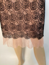 Load image into Gallery viewer, Rare Chanel 03P, 2003 Spring Camellia Flower Pink Black Lace Satin Blouse with matching Skirt Set FR 36 US 4