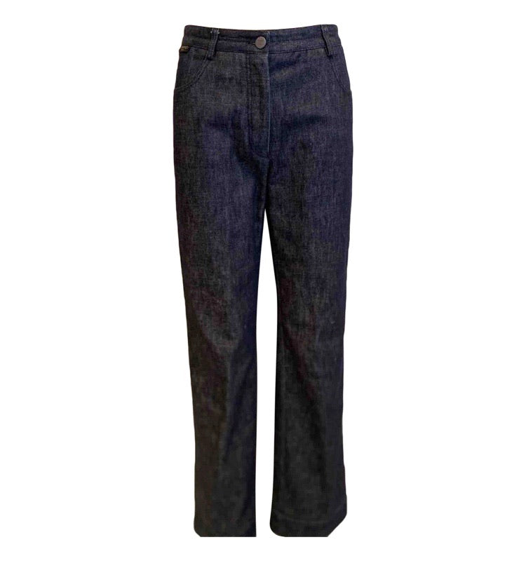 Vintage Chanel 99P, 1999 Spring denim blue jeans pants trousers FR 38