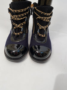 CHANEL 15A Paris Salzburg Charm chains Ankle Boots EU 39