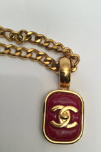 Load image into Gallery viewer, 97P 1997 Spring Vintage Chanel CC turnlock red Gripoix stone pendant necklace