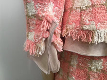 Load image into Gallery viewer, Chanel 04C, 2004 Cruise Resort tweed Chiffon Pink Taupe Jacket Skirt Suit Set FR 46 US 10/12
