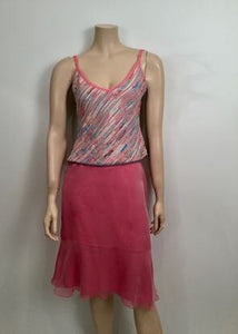 Chanel Vintage 01C, 2001 Cruise Resort Silk Pink Skirt FR 38 US 4