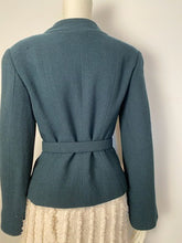 Load image into Gallery viewer, Vintage Chanel 98A, 1998 Fall Dark Green Short Jacket with matching belt FR 38