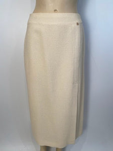 Chanel Ivory Wool Long Maxi Skirt US 4/6