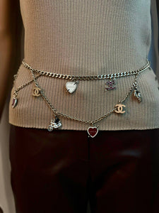 Chanel 10P 2010 Spring Coco Motorcycle Hearts Gold Chain Link