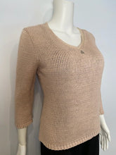 Load image into Gallery viewer, Vintage Chanel Identification 00C, 2000 Cruise Resort Knit Beige Pullover Sweater FR 42 US 6