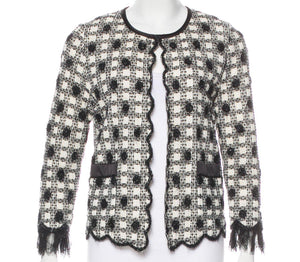 Chanel 06A 2006 Fall scalloped cotton tweed cardigan knit Sweater Jack –  HelensChanel