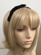 Load image into Gallery viewer, Chanel Black Satin Bow HeadBand Hair Accessory