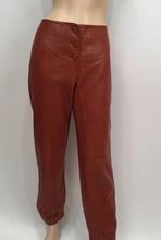 Load image into Gallery viewer, NWT New with Tags Chanel 01A, 2001 Fall Autumn Vintage Leather Pants Leggings Rust Color FR 40 US 2/4/6