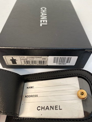 New in Box Chanel 07A 2007 Fall Black Leather Luggage Tag – HelensChanel