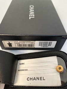 New in Box Chanel 07A 2007 Fall Black Leather Luggage Tag