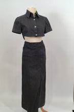 Load image into Gallery viewer, Rare Chanel 2006 Spring Cotton Denim crop top skirt set US 4