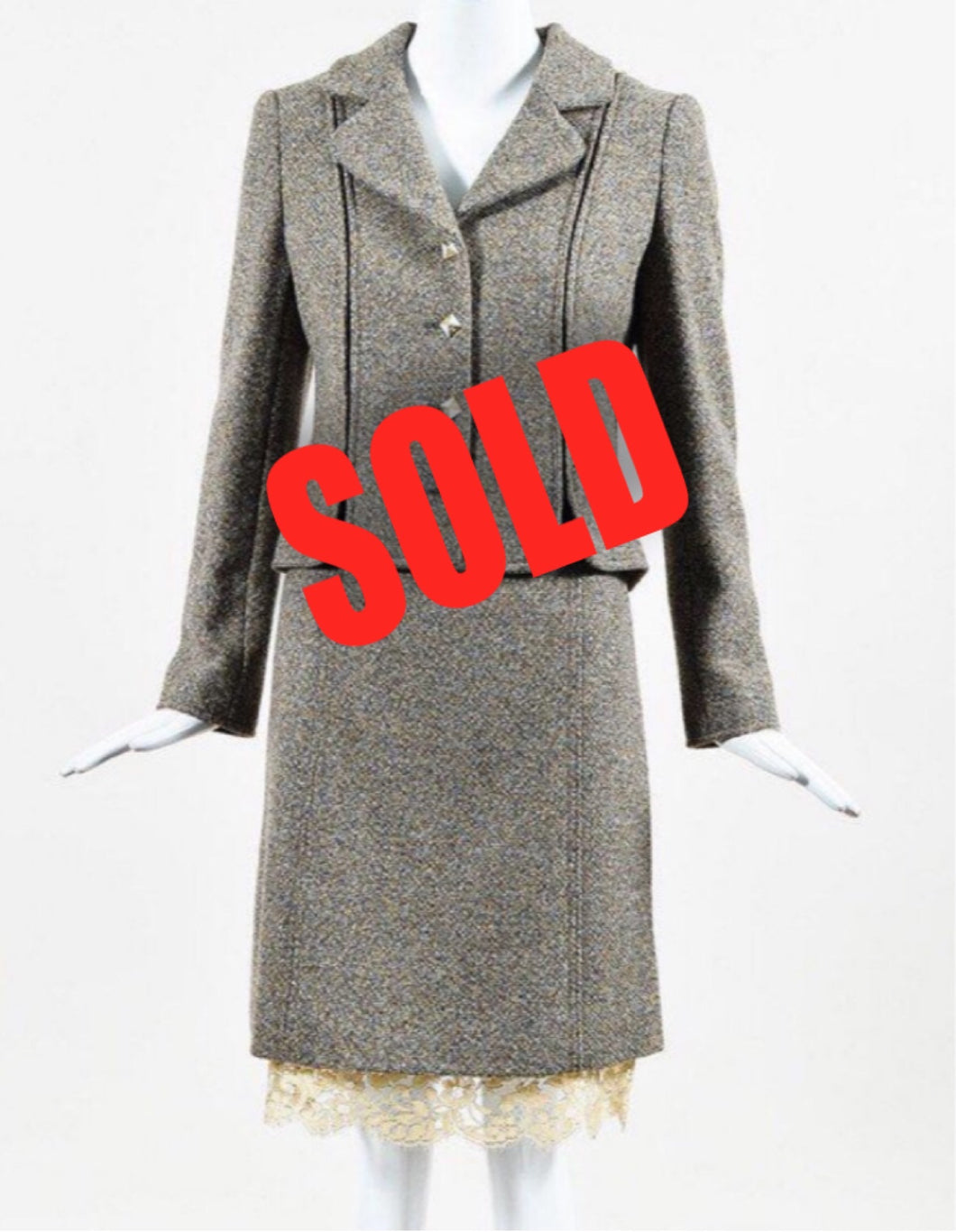 CHANEL Pre-Owned 2000s Tweed Coat And Scarf Set - Farfetch