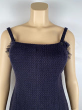 Load image into Gallery viewer, Vintage Chanel 02C 2002 Cruise Resort Navy Blue Wool Dress FR 38 US 4/6