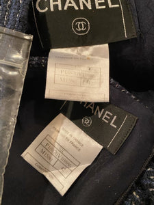 Chanel 02C 2002 Cruise Blue Skirt Suit FR 42 US 8