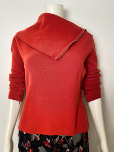 Chanel Identification 00A 2000 Fall Autumn Rust turtleneck Cashmere Sweater Top FR 40 US 4