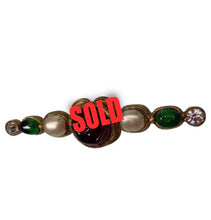 Load image into Gallery viewer, 1985 Chanel Vintage Pearl Crystal Multicolor Gripoix Stone Brooch Pin