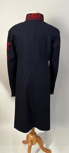 Rare Hard to Find Chanel 15A 2015 Pre-Fall Paris-Salzburg Navy Red Coat FR 40 US 4/6