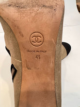 Load image into Gallery viewer, Chanel 2018 Gold Black Cap Toe Leather Pearl Button Bootie Boots Heels EU 41 US 9.5/10